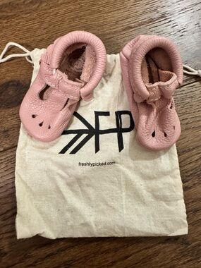 Freshly Picked Dusty Rose Leather Baby Moccasins